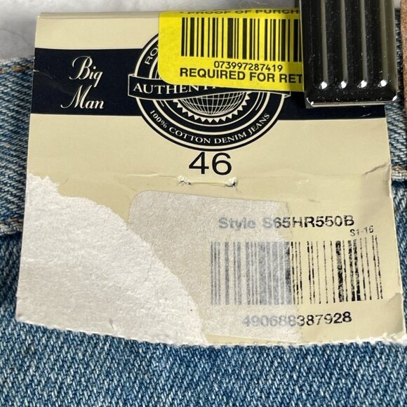 Roundtree & Yorke Denim Shorts Mens 46 Big Blue Jean Loose Fit 5 Pocket 9" NWT - Picture 9 of 13